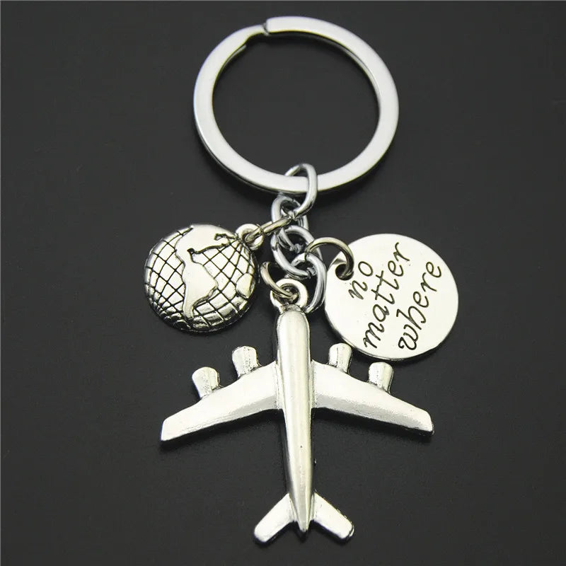 Globe & Plane Keyring