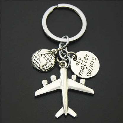 Globe & Plane Keyring